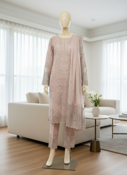 Blush Royale Embroidered Lawn Ensemble (Large)