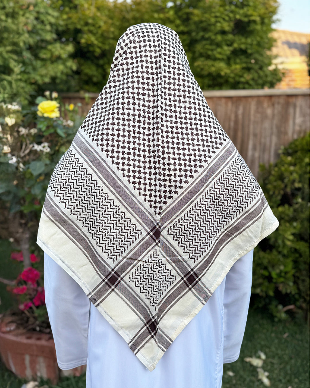 Dark Brown & Cream Keffiyeh Shemagh