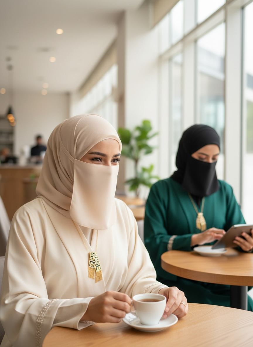L'élégance réinventée : collier keffieh doré avec cristaux cloutés 
