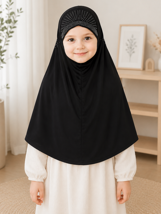 STONED (BEADED) black PRAYER HIJABS