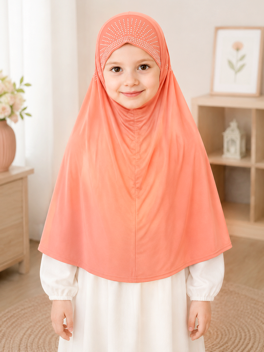 Beaded Light Pink Prayer Hijab