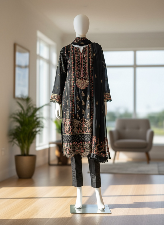 Midnight Noir Chiffon Luxe (Medium)
