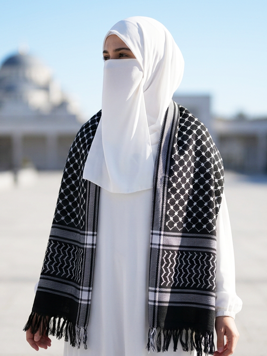 The Midnight Legacy Keffiyeh Shawl – Black Edition (Women)