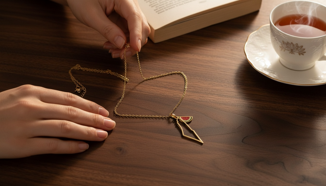 Falasteen Essence Pendant – Gold Heritage Edition