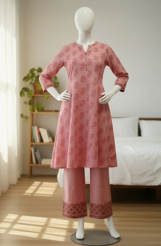Blush Petal Lawn Co-Ord Set (Extra Small)