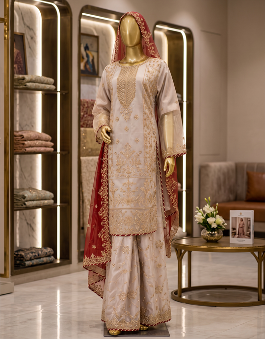 Rose Gold Noor Embroidered Shalwar Kameez