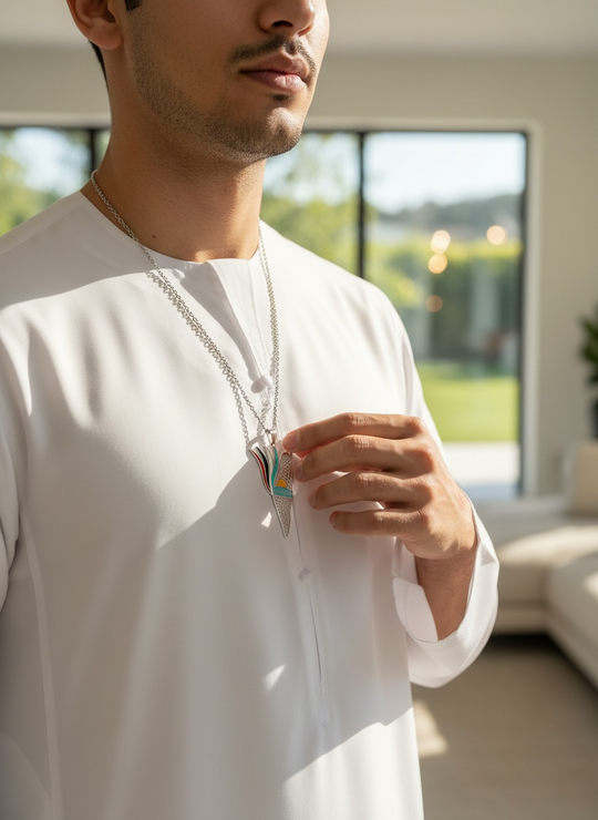 Rising Identity Necklace – Al-Aqsa Unity Edition (Silver Stainless Steel)