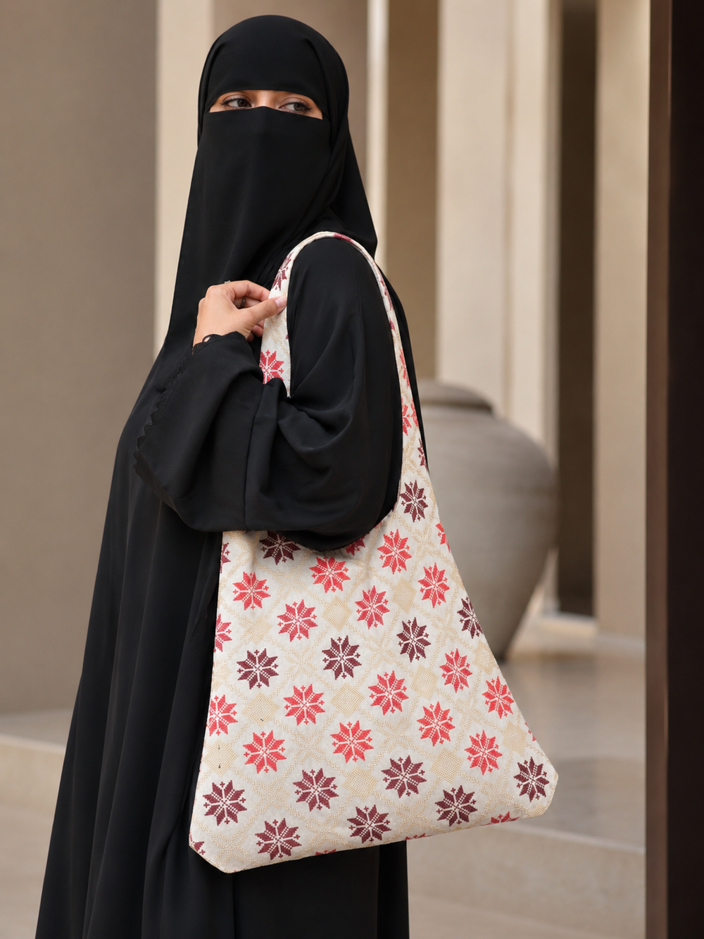 The Heritage Hobo 3 – Handcrafted Palestinian Pattern Bag