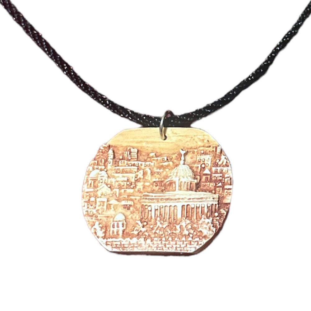 Handcrafted Al-Sakhrah Mosque and Old City Car Hanging Necklace