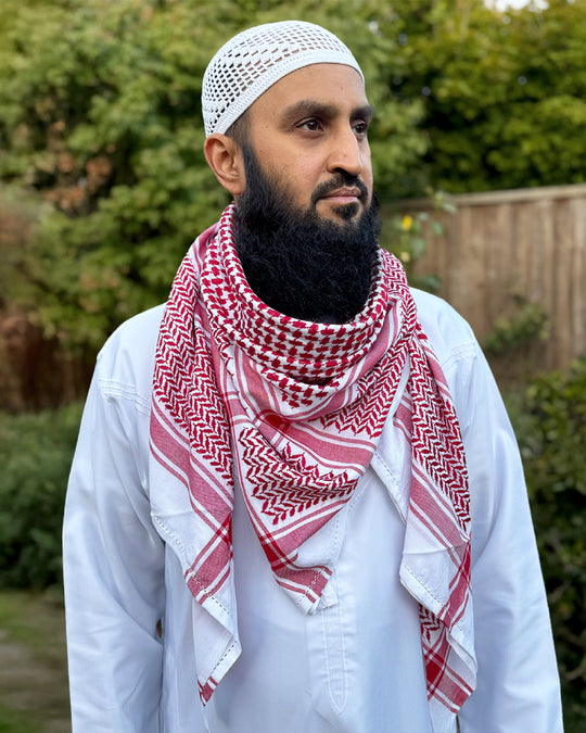 Red & White Keffiyeh Shemagh 1