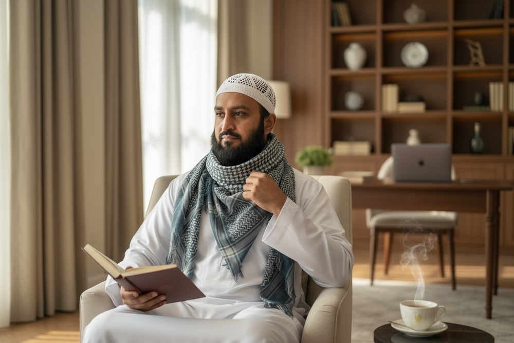 The Teal Warrior Shemagh – Classic Palestine Weave