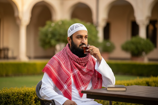 The Red Guardian Shemagh – Classic Arab Pattern