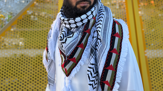 Palestine Flag Embroidered Heritage Kuffiyeh