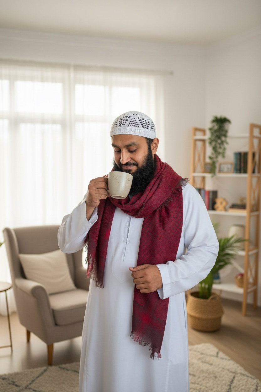 Red Ember Keffiyeh – Flame of Tradition”