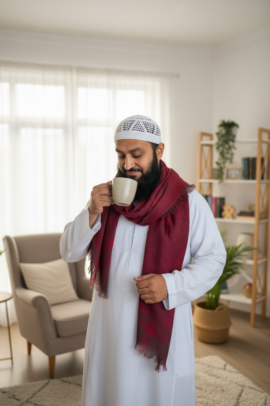 Red Ember Keffiyeh – Flame of Tradition”