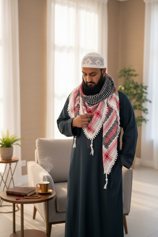 Palestine Flag Keffiyeh White Tassels Heritage