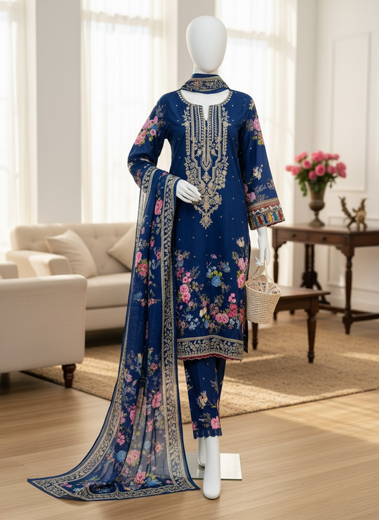 Midnight Bloom Viscose Ensemble (Medium)