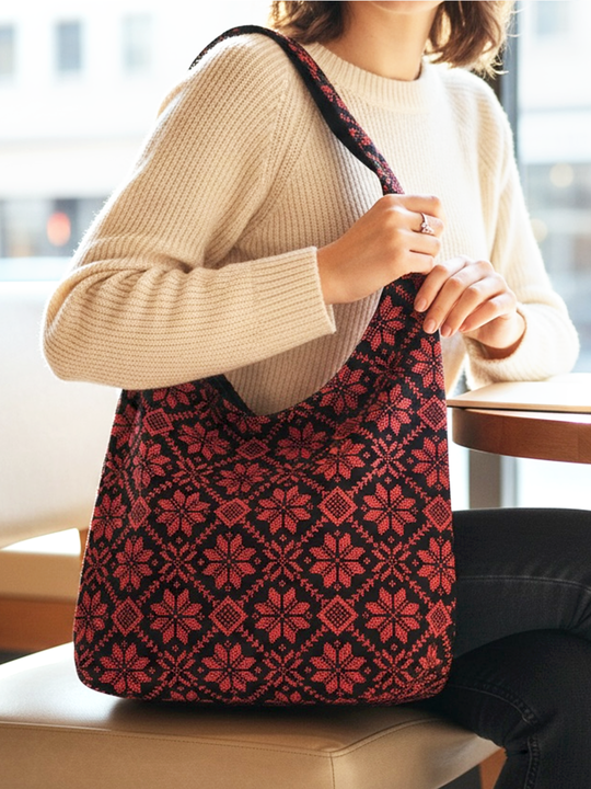 The Heritage Hobo – Handcrafted Palestinian Pattern Bag