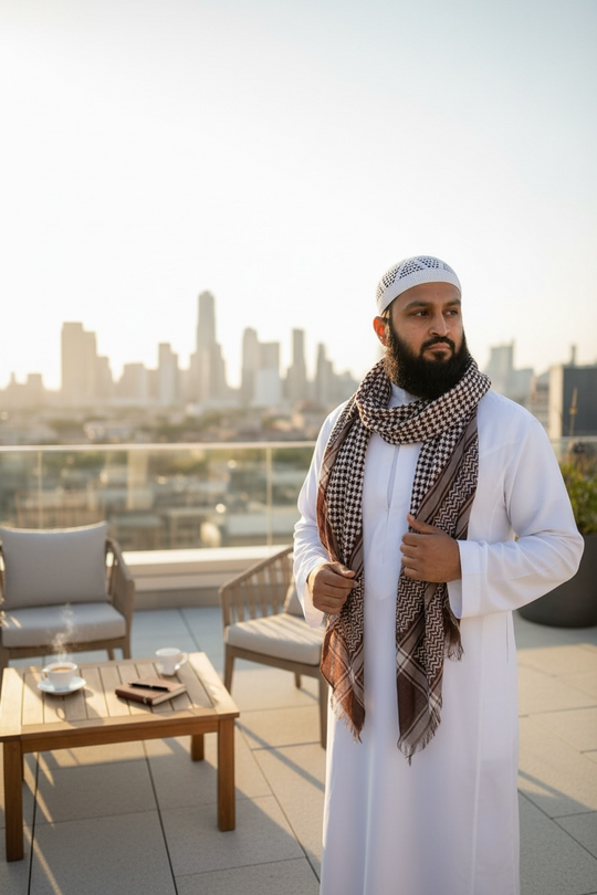 The Desert Oak Shemagh – Premium Keffiyeh Style