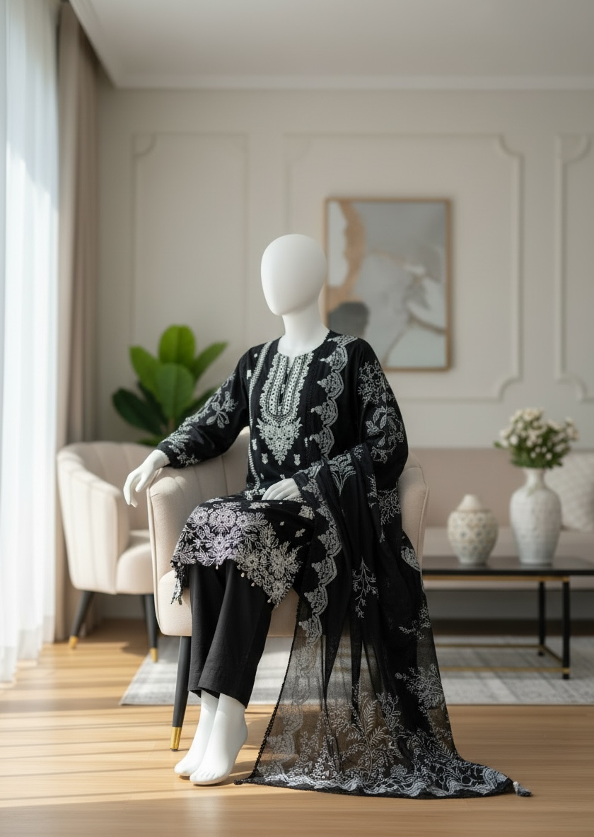 Midnight Noir Organza Ensemble (Large)