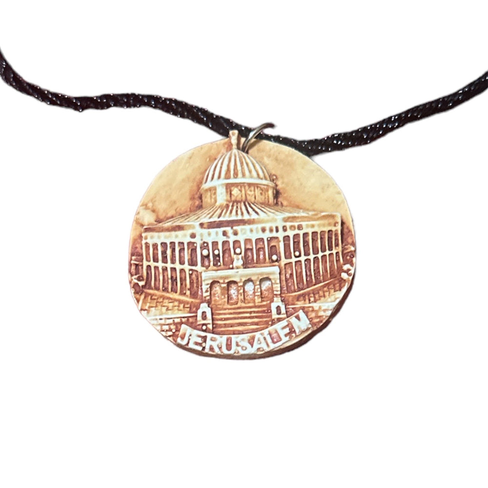 Divine Adornment: Handcrafted Masjid Al-Sakhrah Car Hanging Necklace