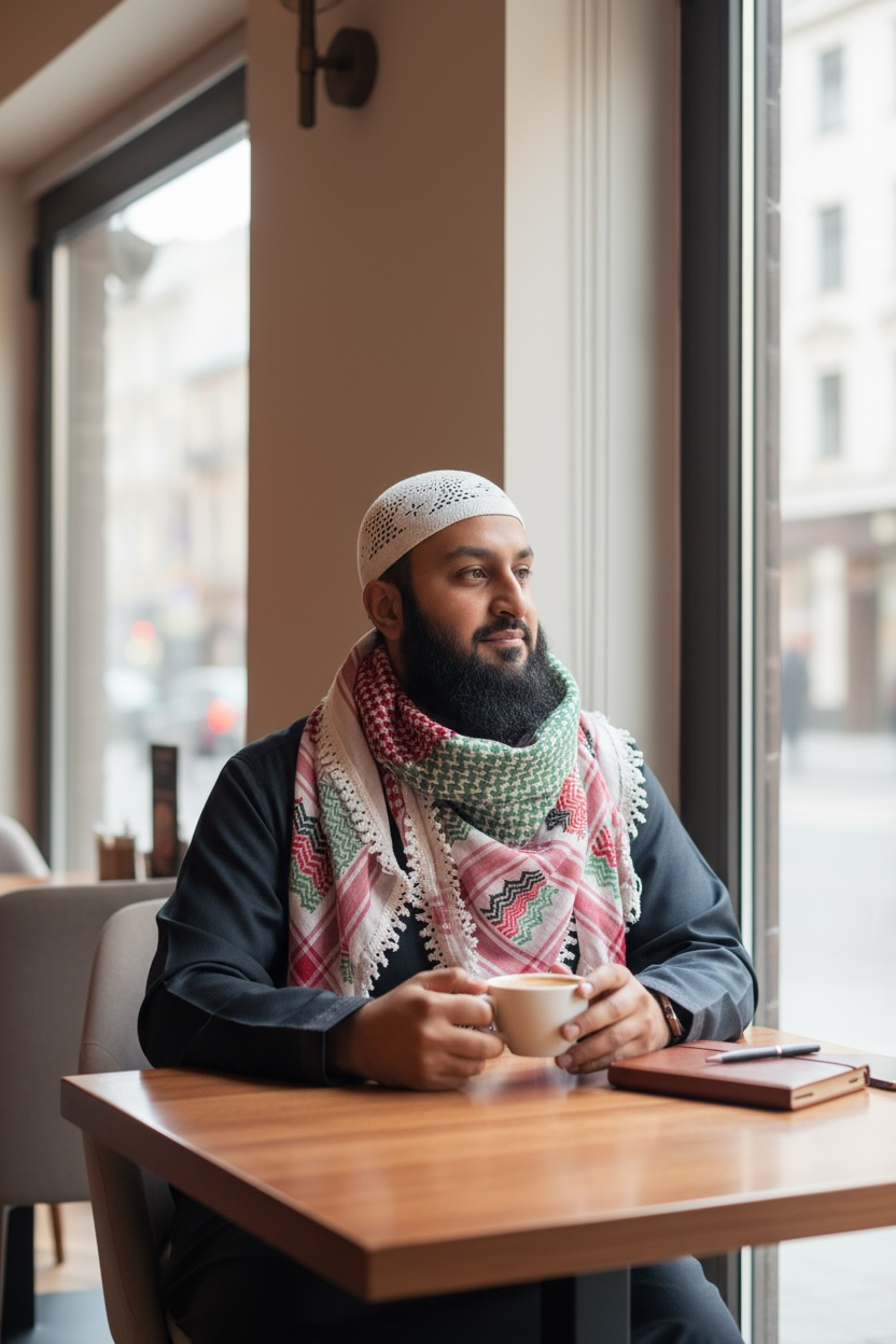 Palestine Flag Keffiyeh White Tassels Heritage