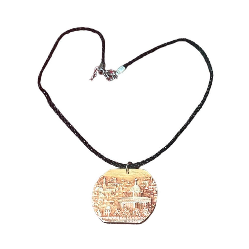 Handcrafted Al-Sakhrah Mosque and Old City Car Hanging Necklace