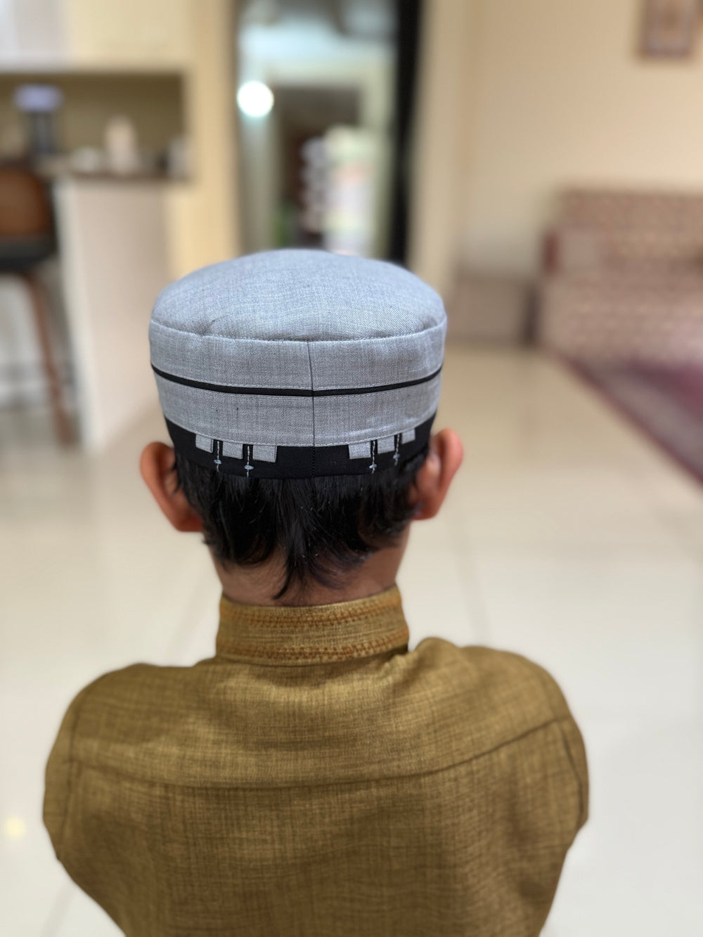 Zuhd Grey & Black Soft Sunnah Cap