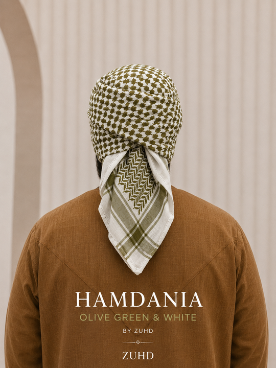 Olive Green & White - Hamdania