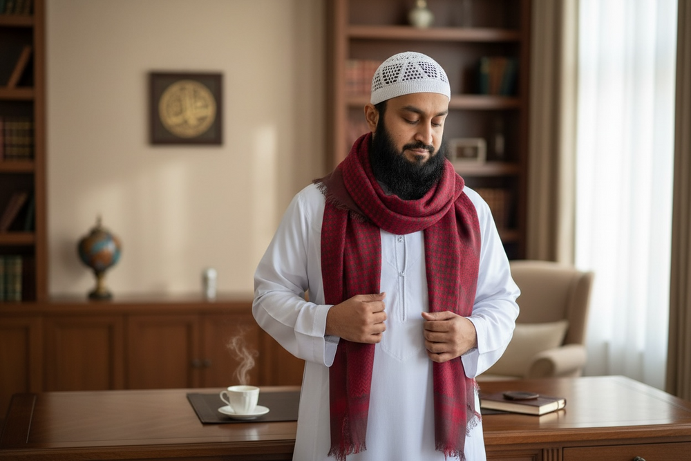 Red Ember Keffiyeh – Flame of Tradition”