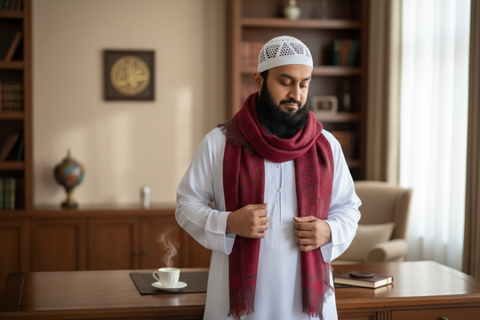 Red Ember Keffiyeh – Flame of Tradition”