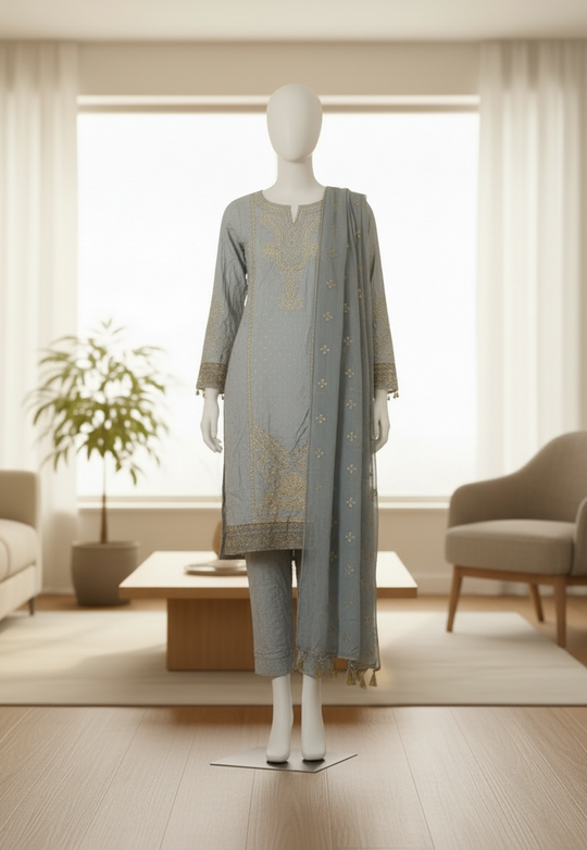 Celestial Mist Embroidered Ensemble (Large)