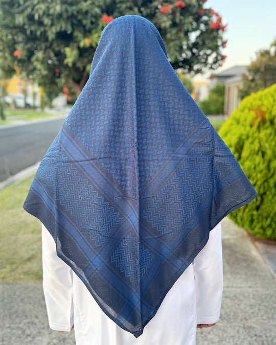 Royal Navy Blue & Blue Keffiyeh Shemagh