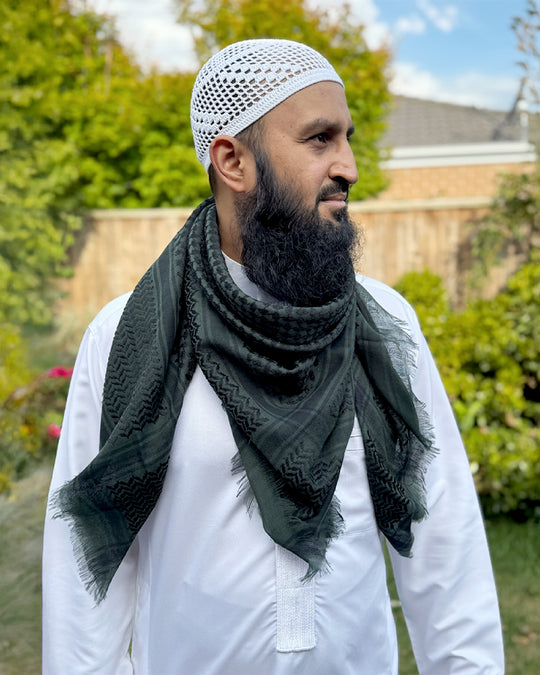 Deep Forest Green Keffiyeh Shemagh