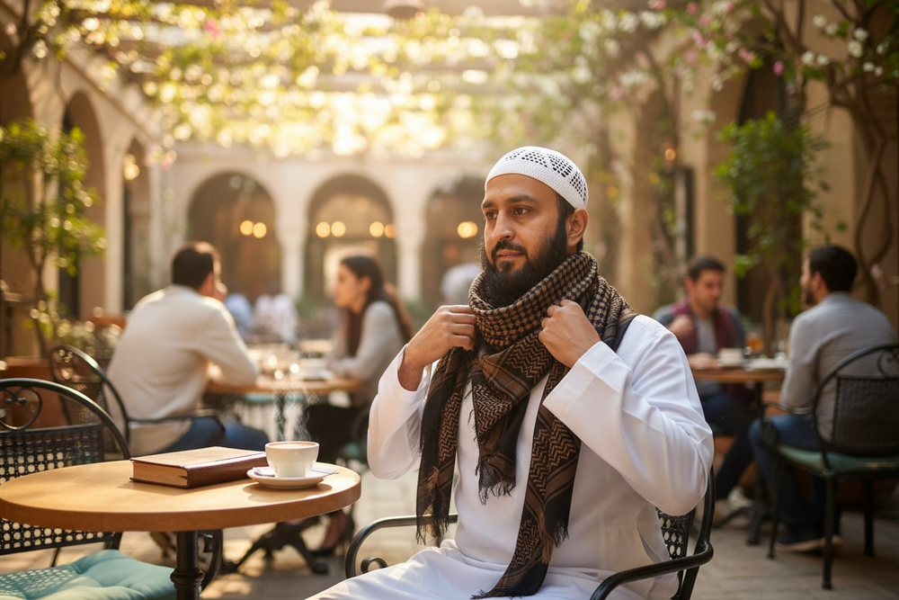 The Desert Warrior Shemagh – Black & Brown Edition