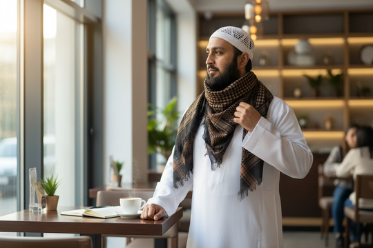 The Desert Warrior Shemagh – Black & Brown Edition