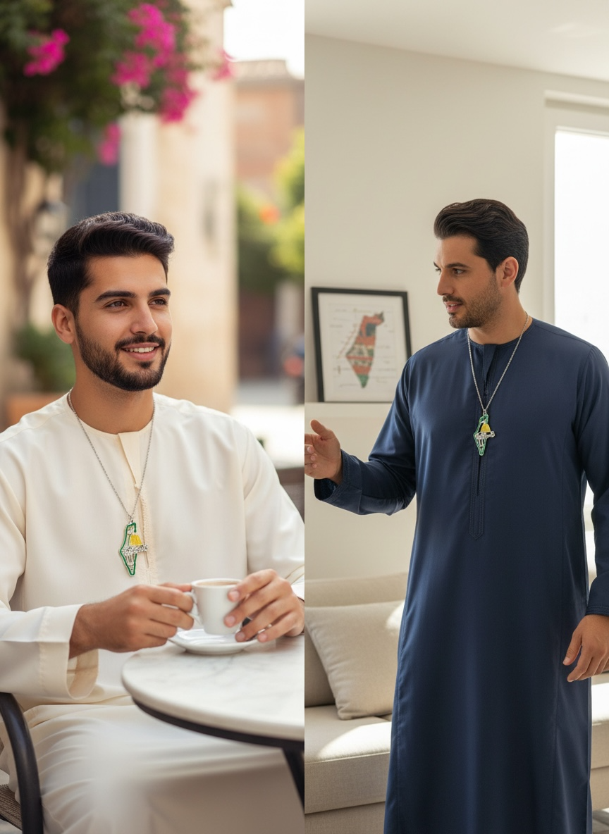 Noor Al-Aqsa Necklace – Silver Heritage Edition (Stainless Steel)