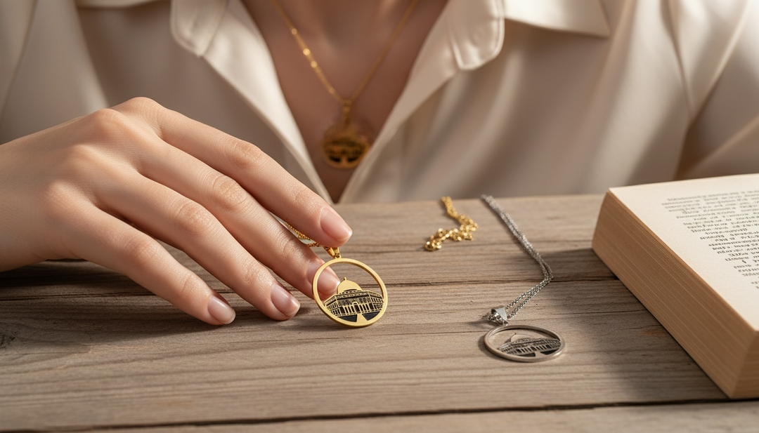 Dome of Devotion Necklace – Timeless Symbol of Faith (Gold & Silver Edition)