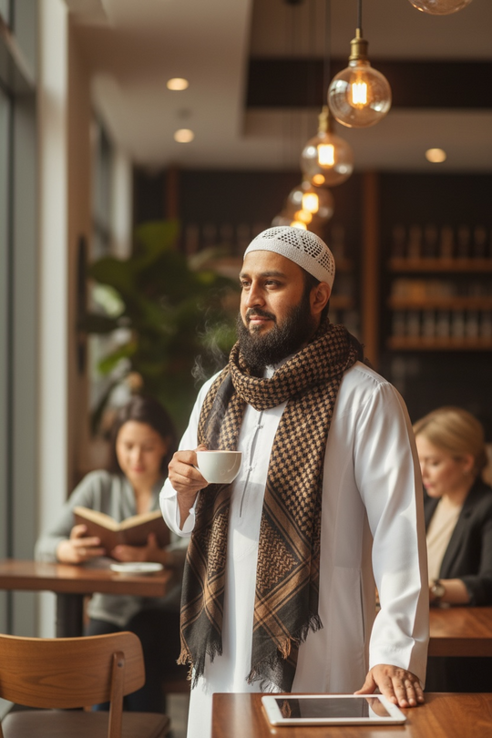 The Desert Warrior Shemagh – Black & Brown Edition