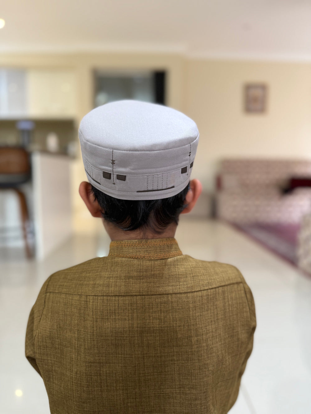 Zuhd Light Beige & Dark Brown Soft Sunnah Cap