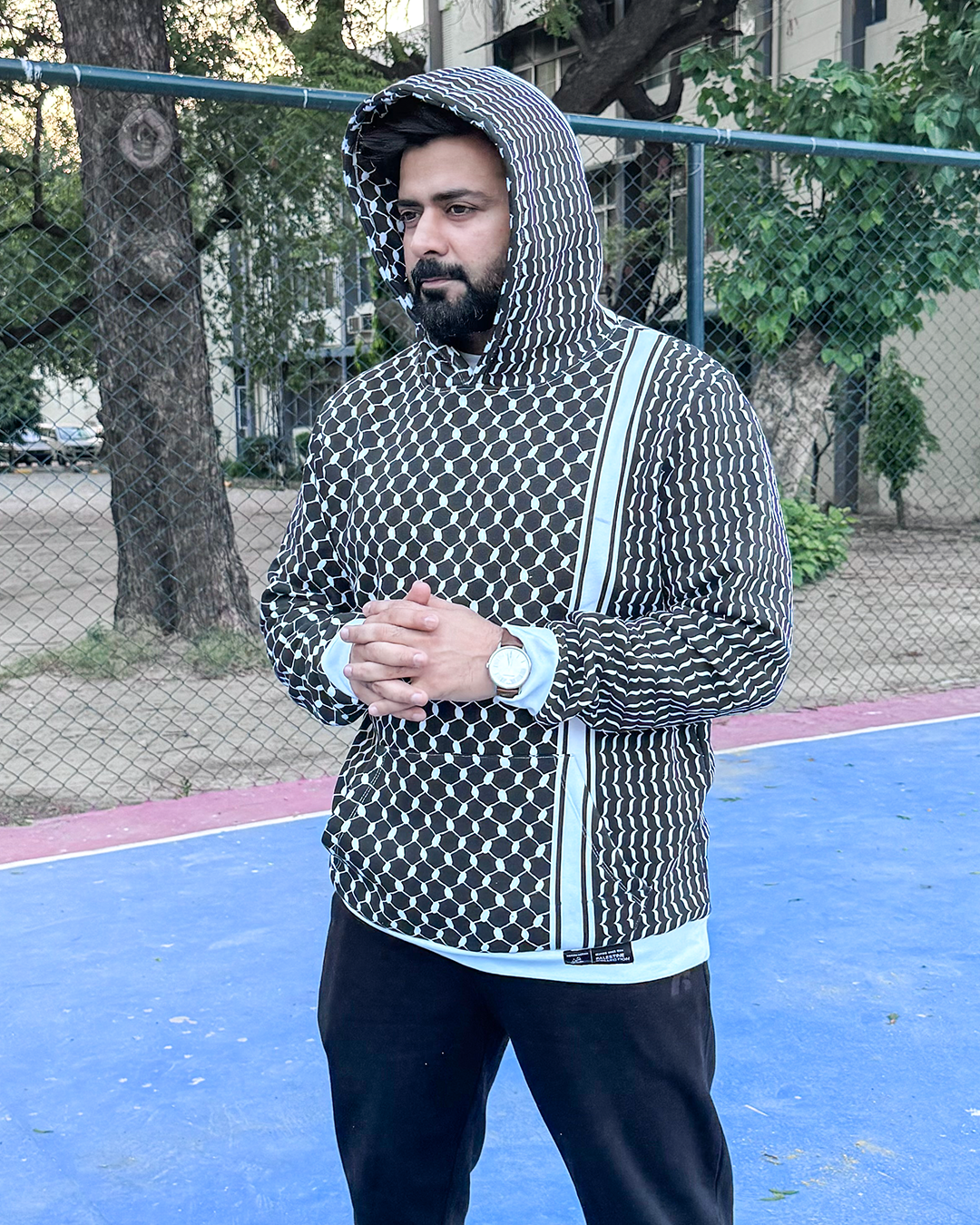 Winter Exclusive: Adult Black & White Keffiyeh Hoodies - First in Australia