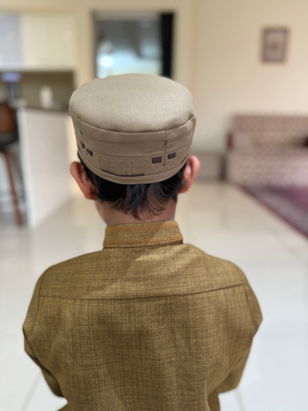 Zuhd Gold & Dark Brown Soft Sunnah Cap