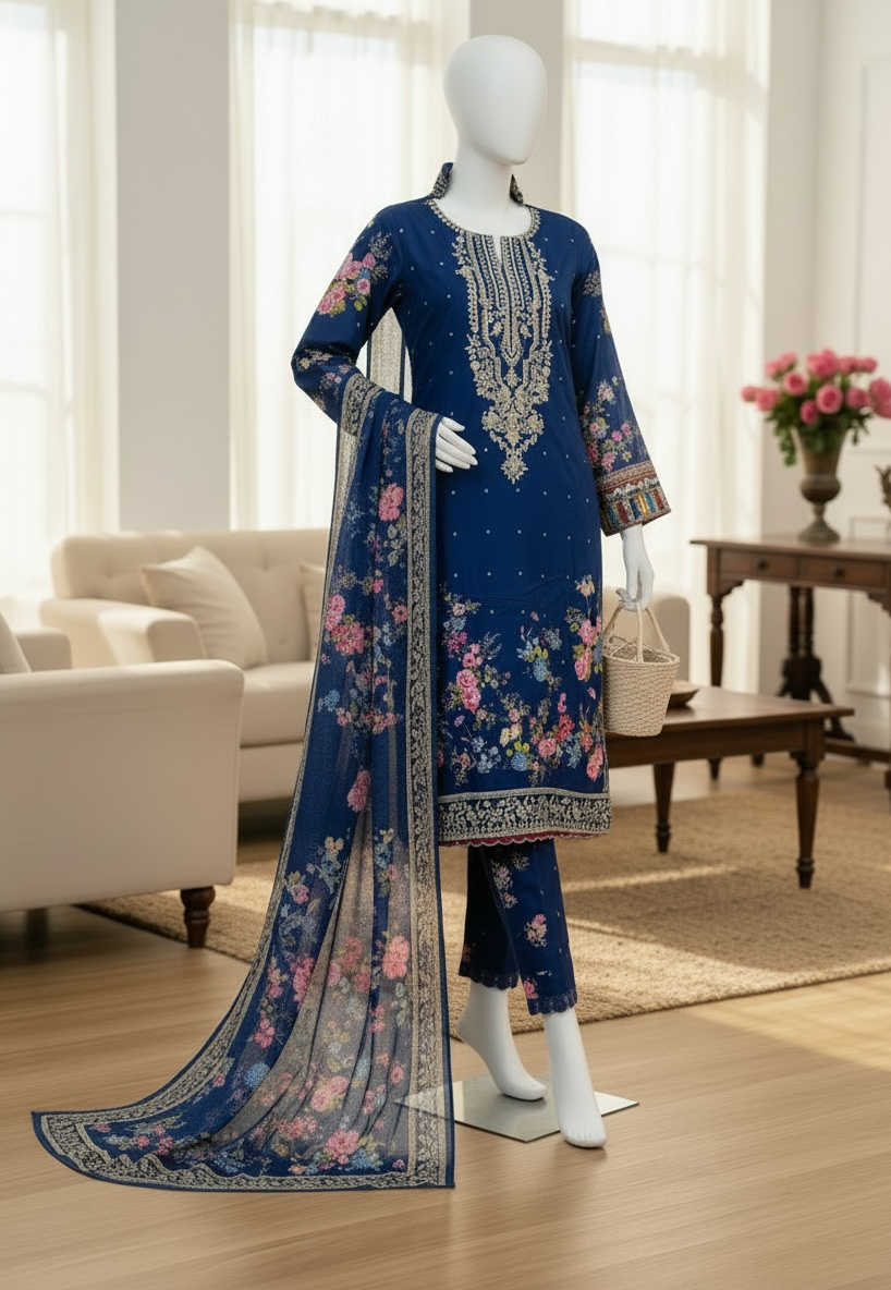 Midnight Bloom Viscose Ensemble (Medium)