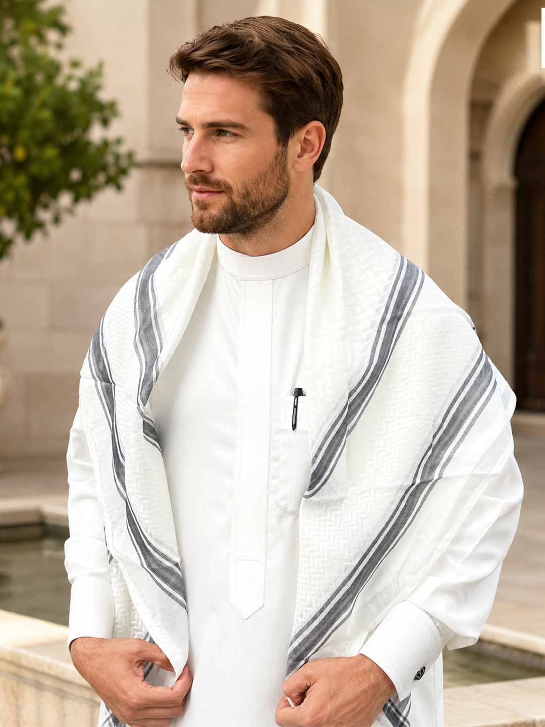 Black & Cream Shemagh: Tradition Meets Style
