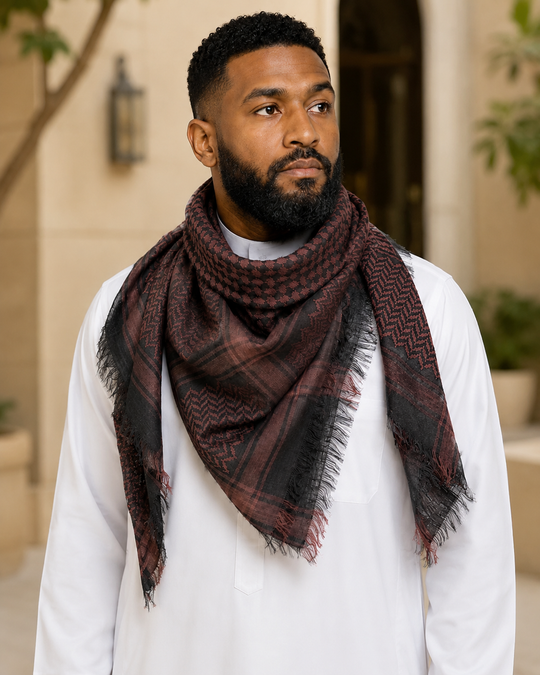 Black & Red Hues Keffiyeh Shemagh