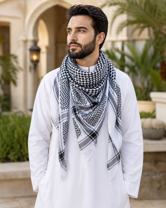 Black & White Keffiyeh Shemagh