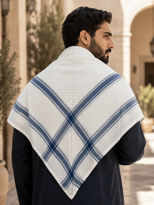 Blue & Cream Shemagh