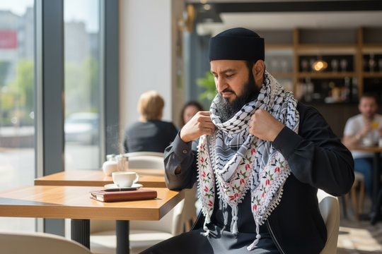 The Olive Blossom Keffiyeh – Embroidered Heritage Edition