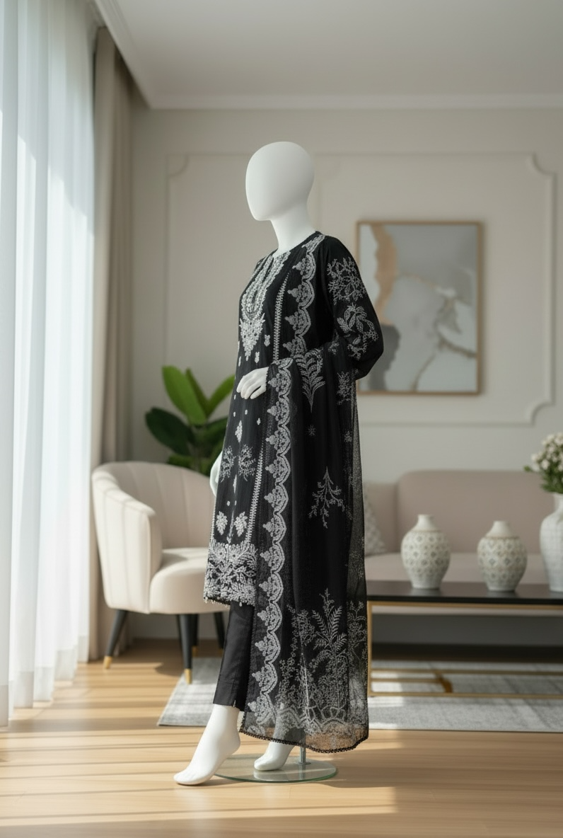 Midnight Noir Organza Ensemble (Large)