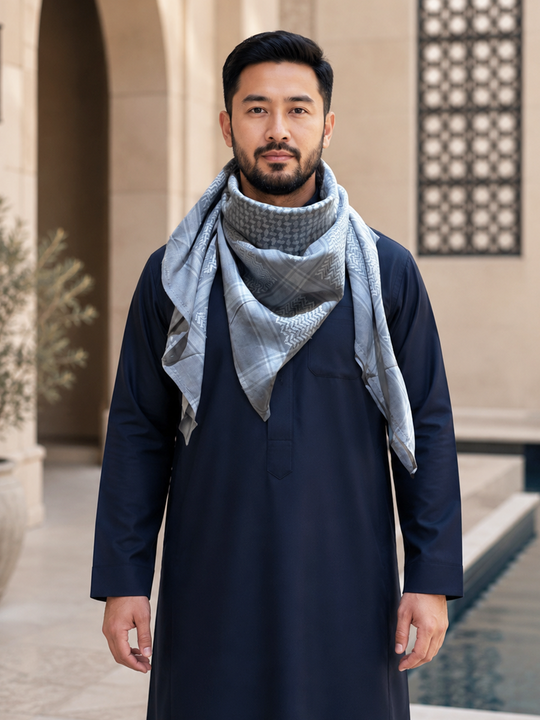 Charcoal Grey Shemagh – Traditional Design